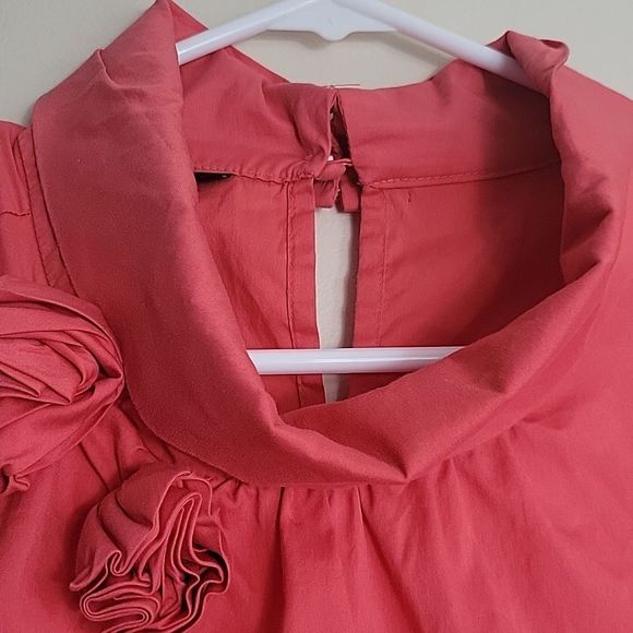 Alfani Cap Sleeve Dressy orange Blouse Sz 6 - Picture 6 of 8